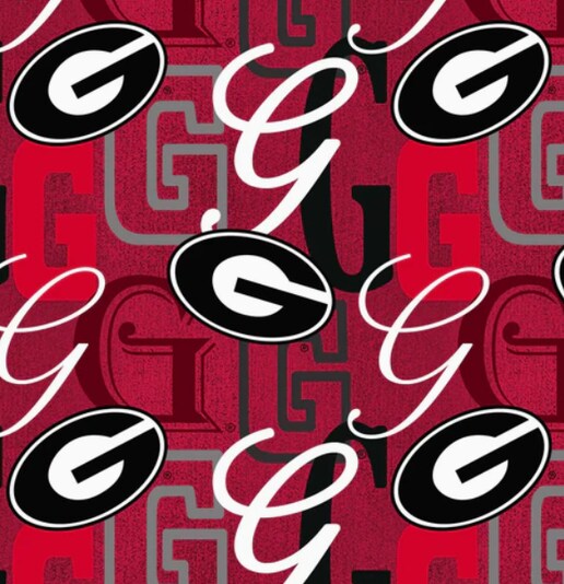 Licensed NCAA University of Georgia Letters Cotton Fabric by the Yard