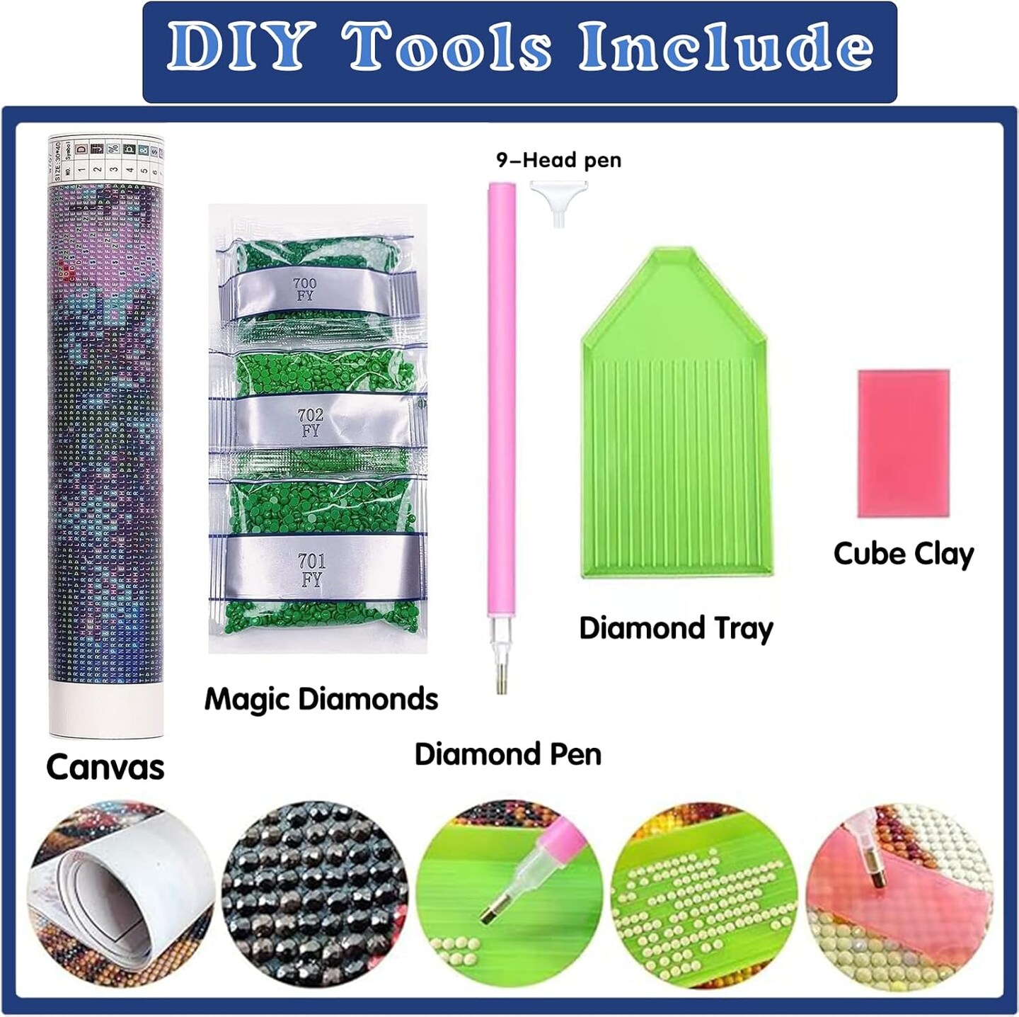 5D Diamond Art Kits for Adults 12x16inch Square