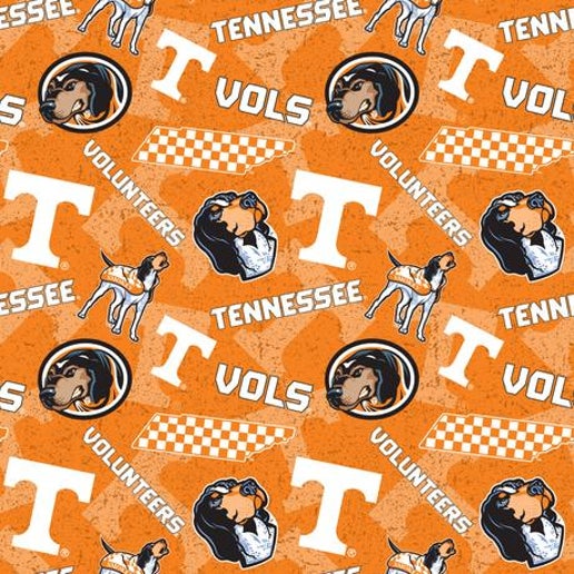 Licensed NCAA Tennessee Volunteers Tone on Tone TENN-1178 Cotton Fabric by the Yard