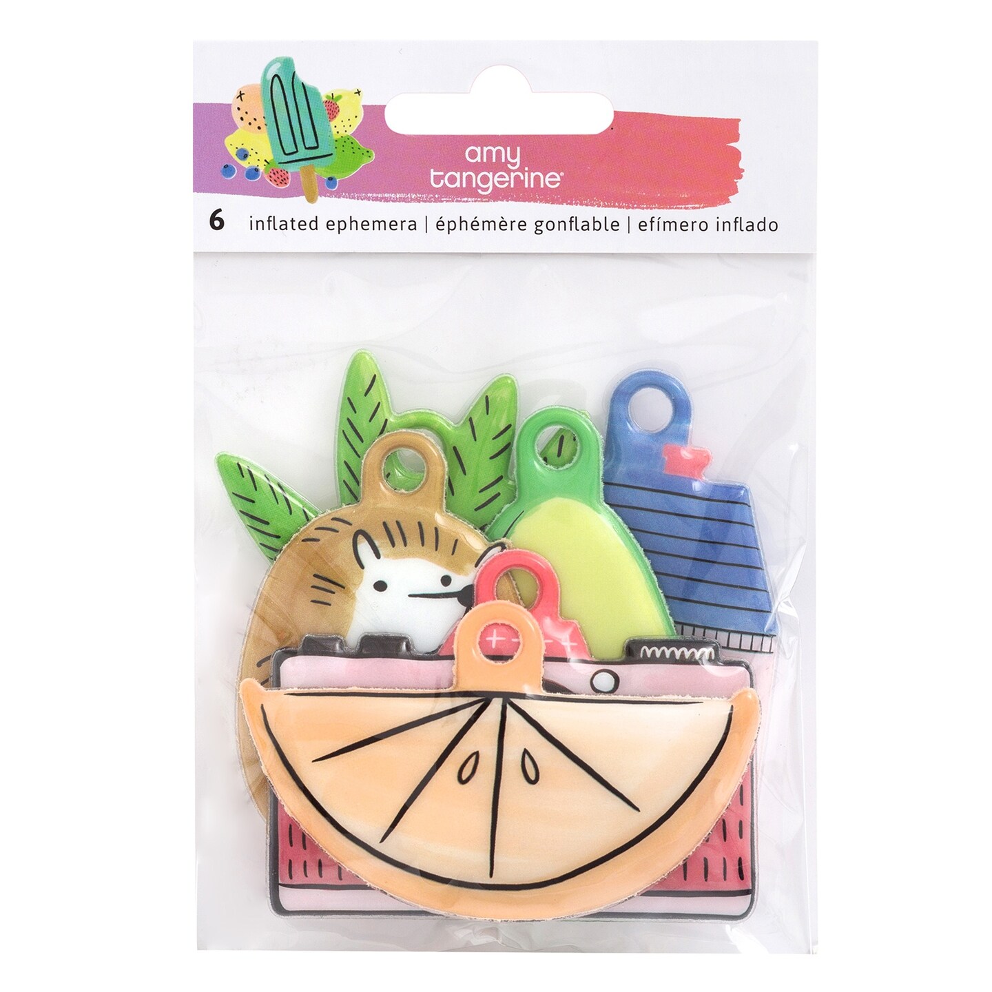 Amy Tan Stay Sweet Inflated Ephemera Die-Cuts 6/Pkg-Double-Sided