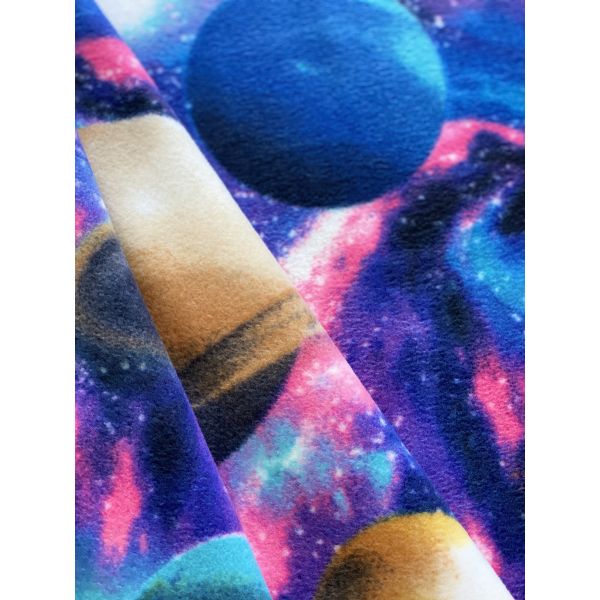Universe of Planets Anti-Pill Premium Fleece Fabric | By The Yard