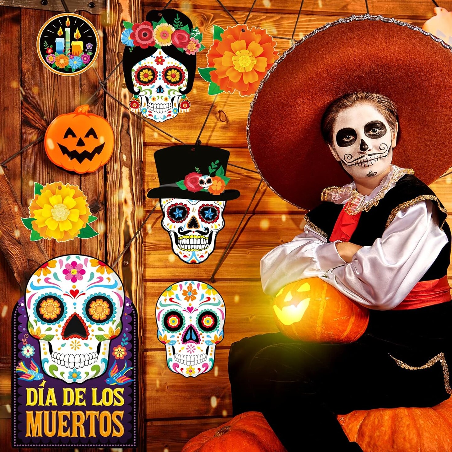 Dia De Los Muertos Decor Day of The Dead Decorations (Multi Color)