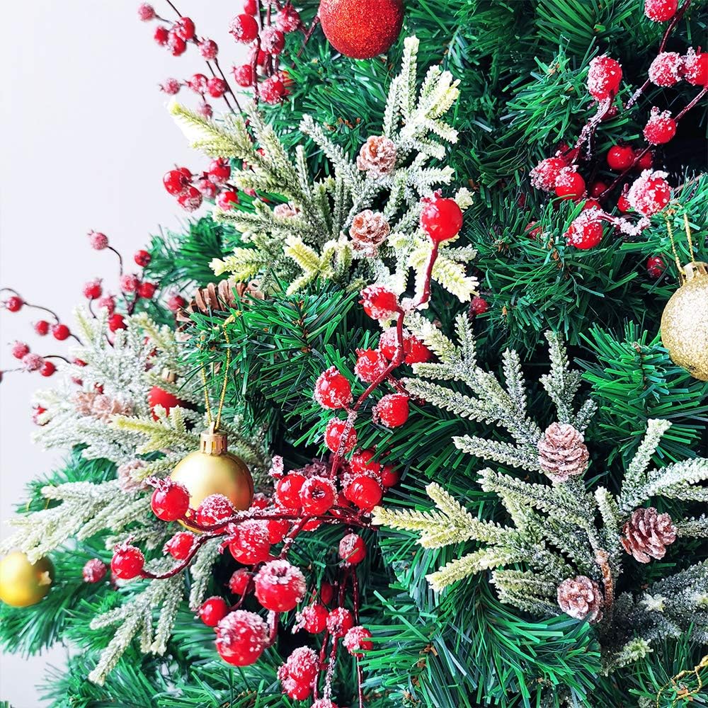 Frosted Artificial Cypress Pine Stems (Two-tone Green)