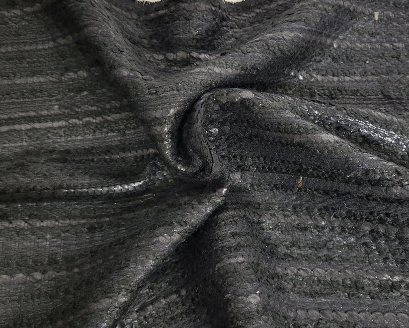 1 Yard Novelty Acrylic Textured Black Fabric Features a Rich Black Tone and A Unique Textured Surface
