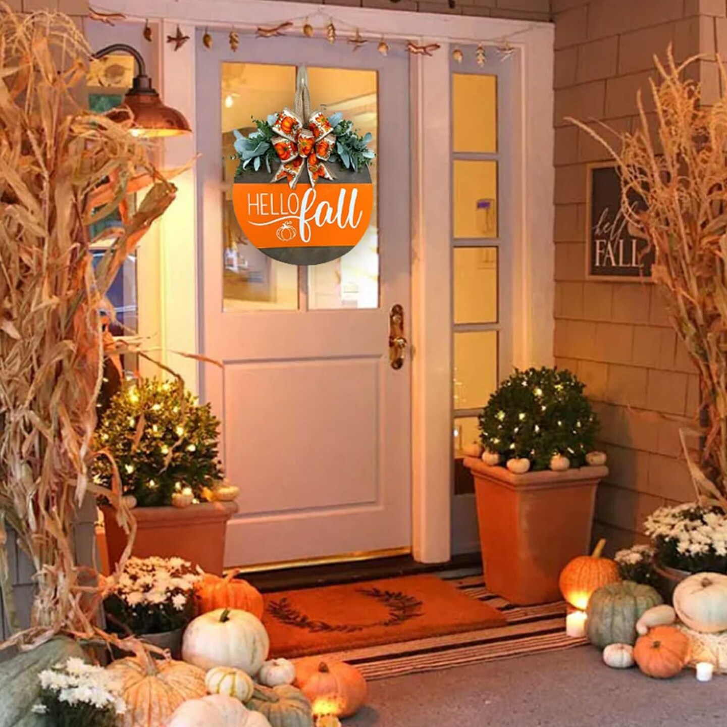 Hello Fall Wreath Door Sign(&#x9;Hello Fall)