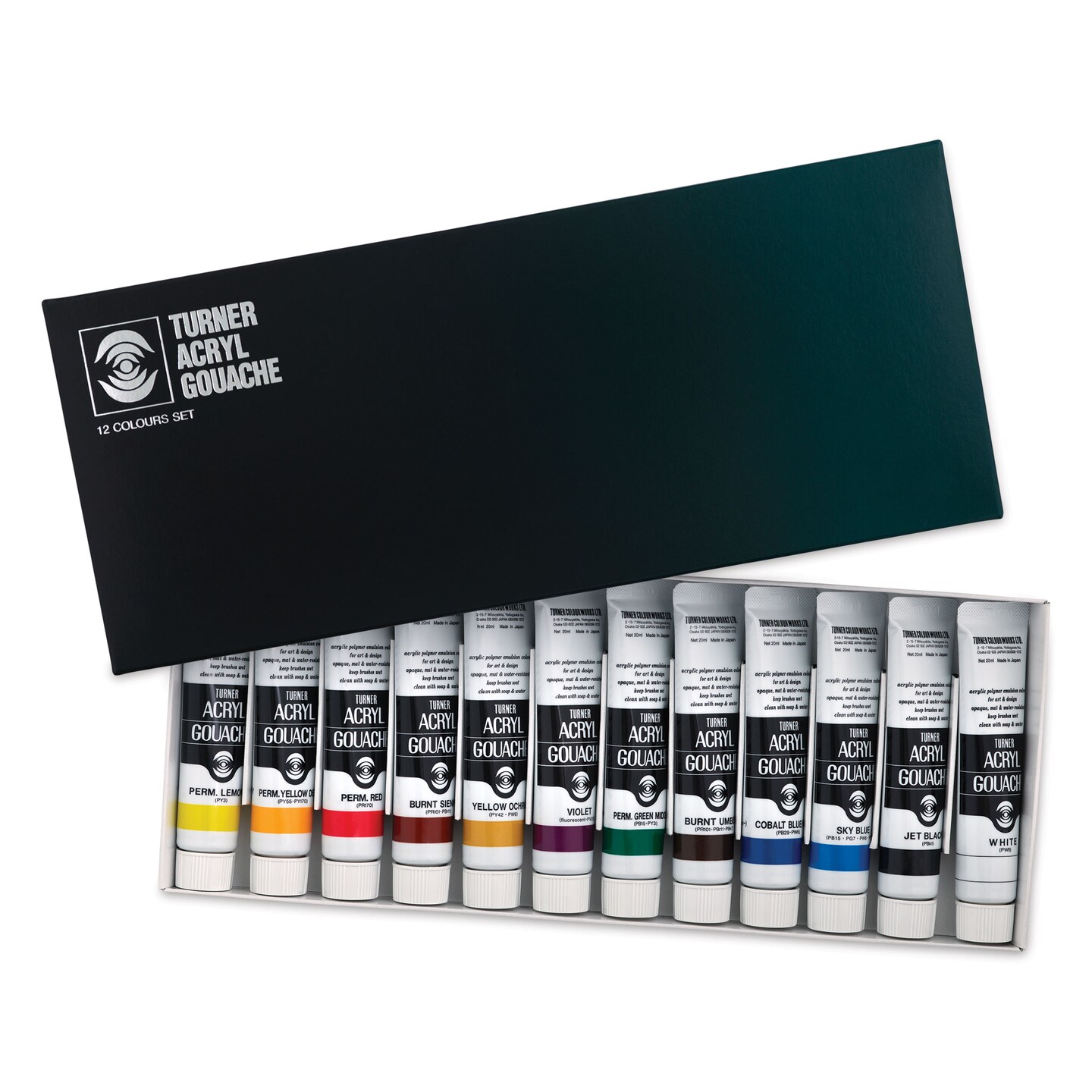 Turner Acryl Gouache - Blick Exclusive! Set of 12, Gouache Live Colors, 20 ml
