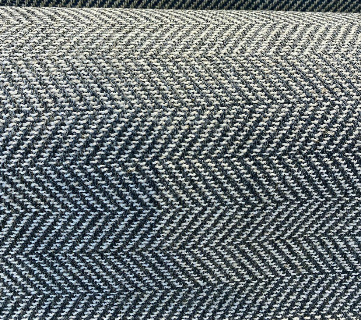 1 Yard Herringbone Gray Slate Backed Chenille Upholstery Fabric 56 inches width