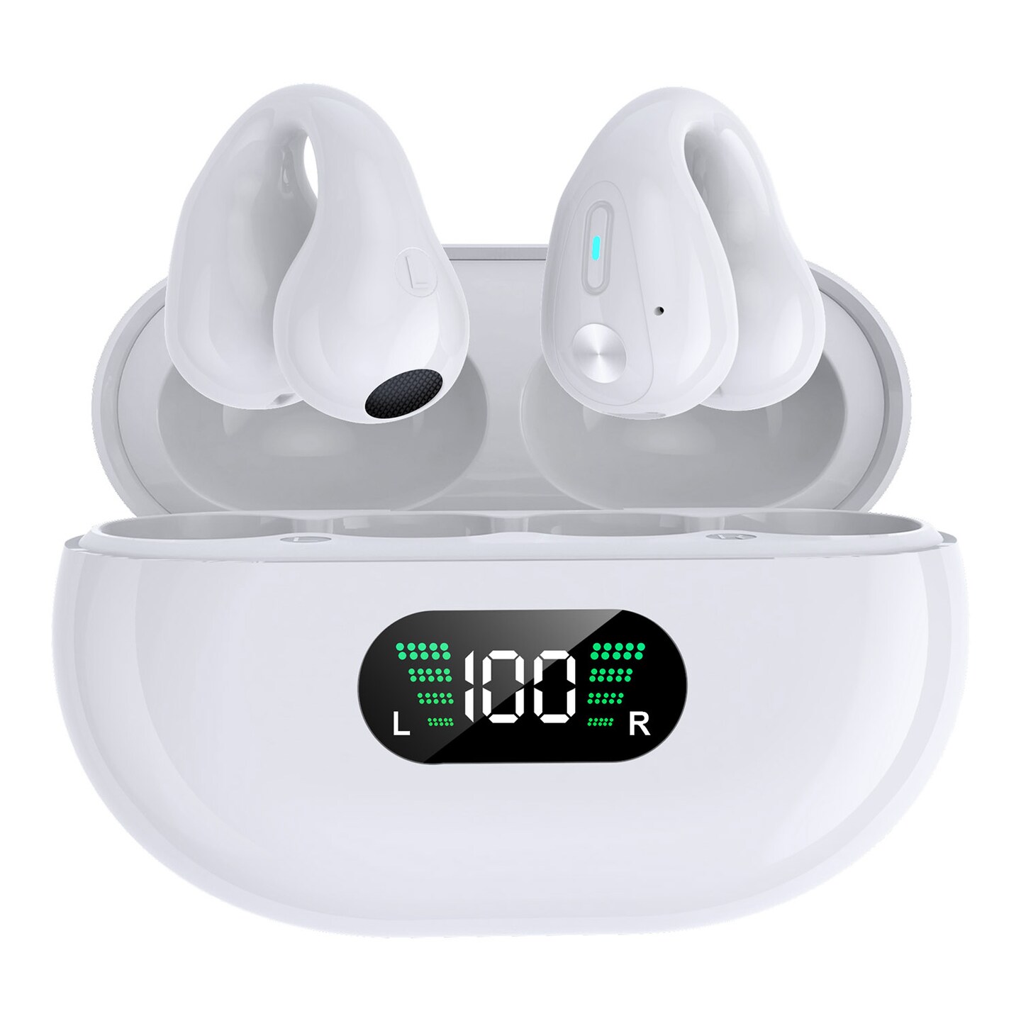 Bluetooth Open Ear Clip Earbuds, Bone Conduction, Up to 18 Hours Playtime, Lightweight