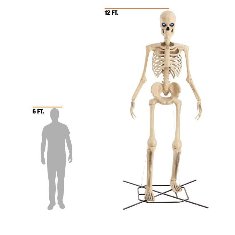 12 ft. Grave &#x26; Bones Giant Sized Skelly with LCD Eyes
