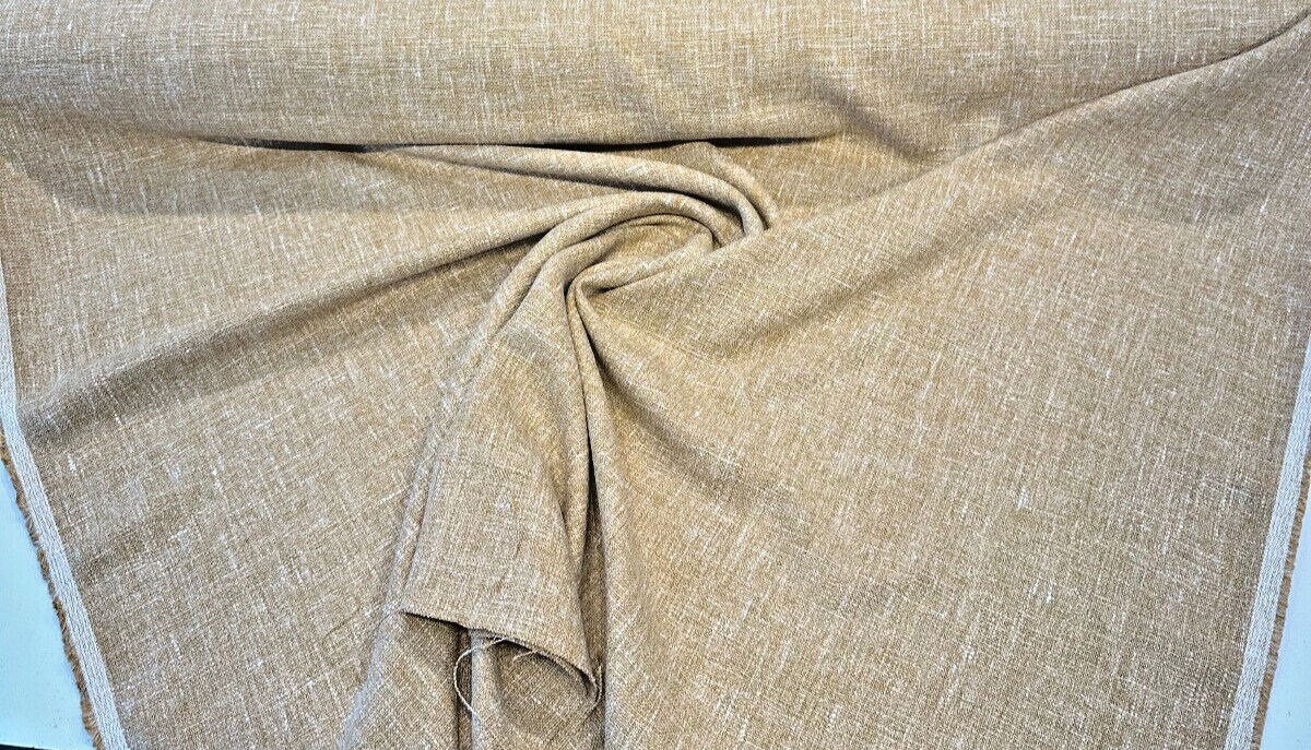 1 Yard Belgian Linen Melange Marigold Drapery Upholstery Fabric 54 Inches Wide