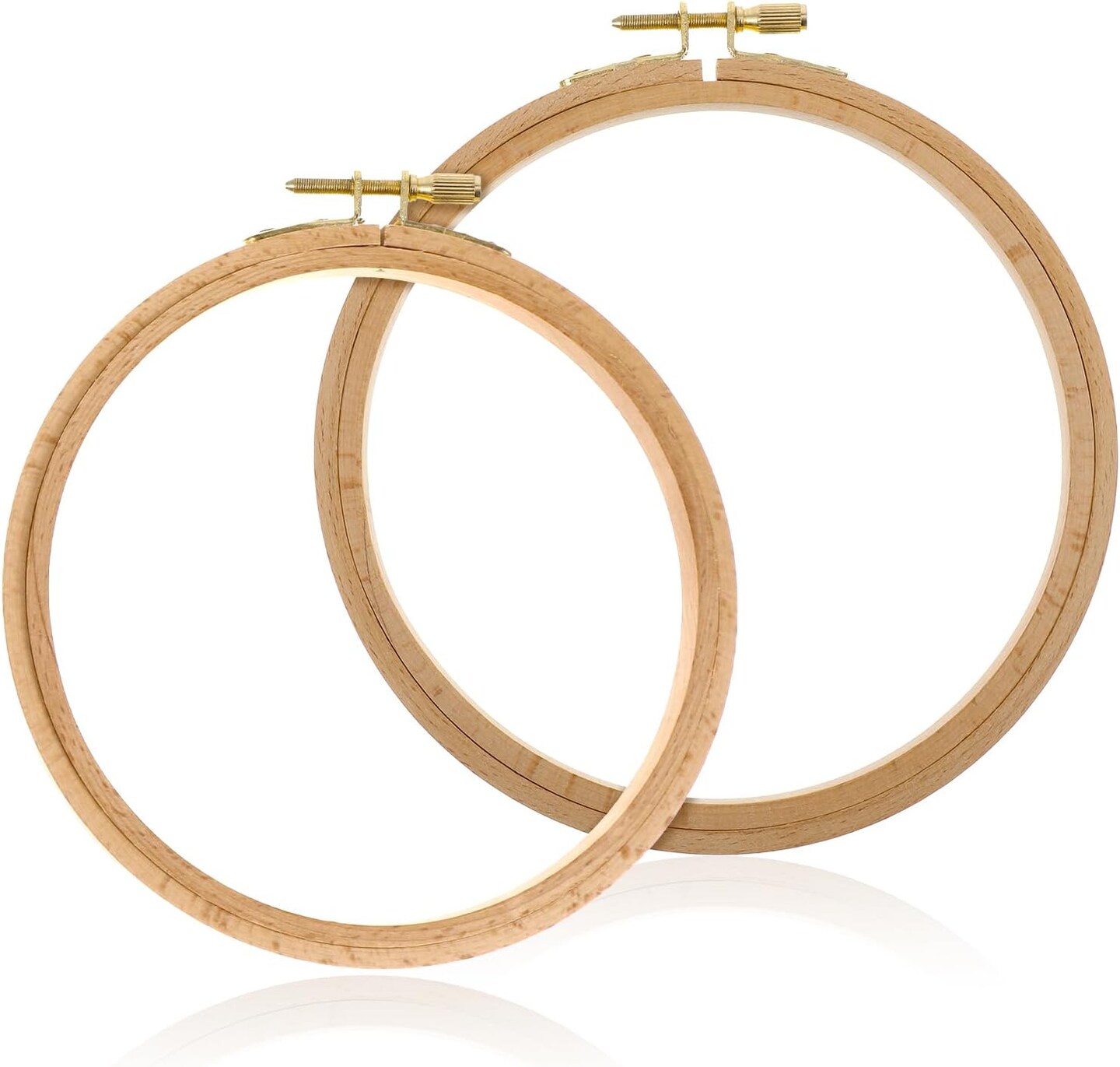2 Pack 6 Inch 7 Inch Wood Embroidery Hoop, Cross Stitch Hoops Ring