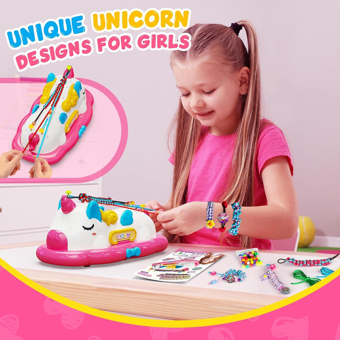 Zilveren kinderarmband unicorn emaille | -NL