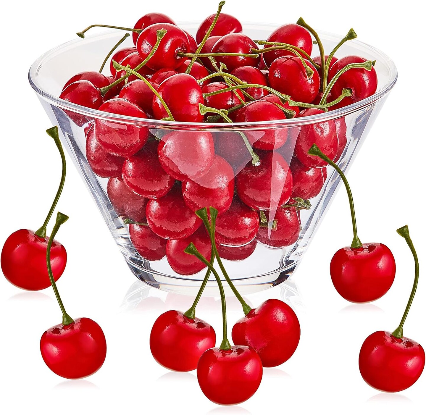 80 Pieces Fake Cherries Artificial Fruit for Party Decor Home (Cherry/Red) 2.36"D x 0.98"W x 0.98"H