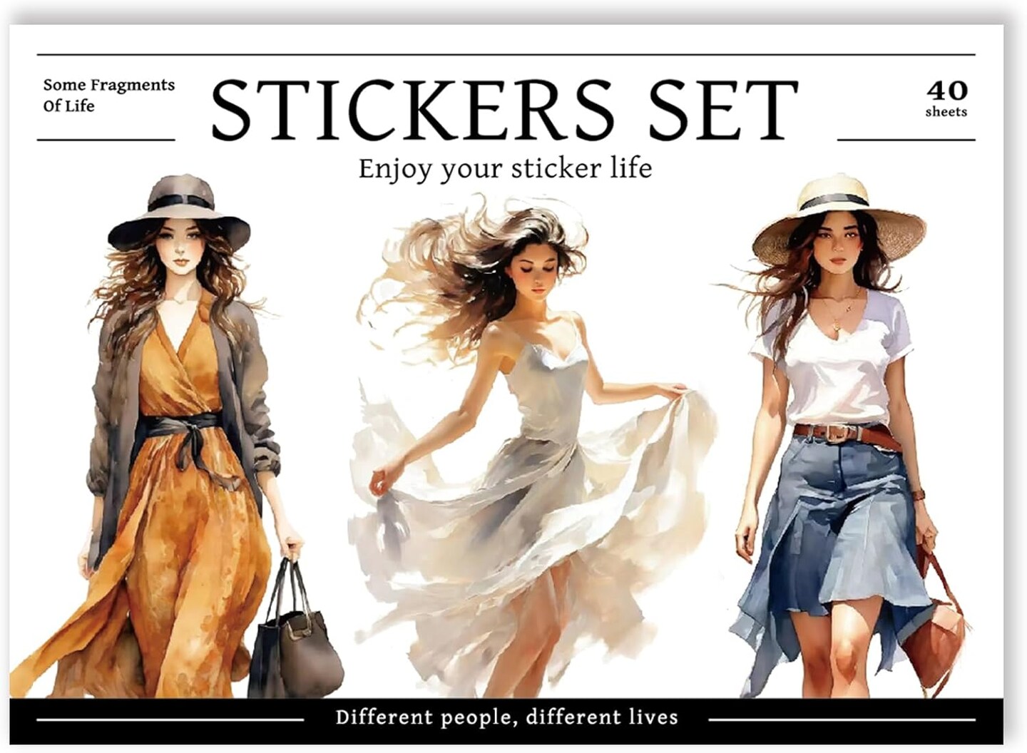 299 Pcs Aesthetics Stickers for Journaling Scrapbooking (People Sticker Book) 5.91 x 4.14 x 0.2 inches