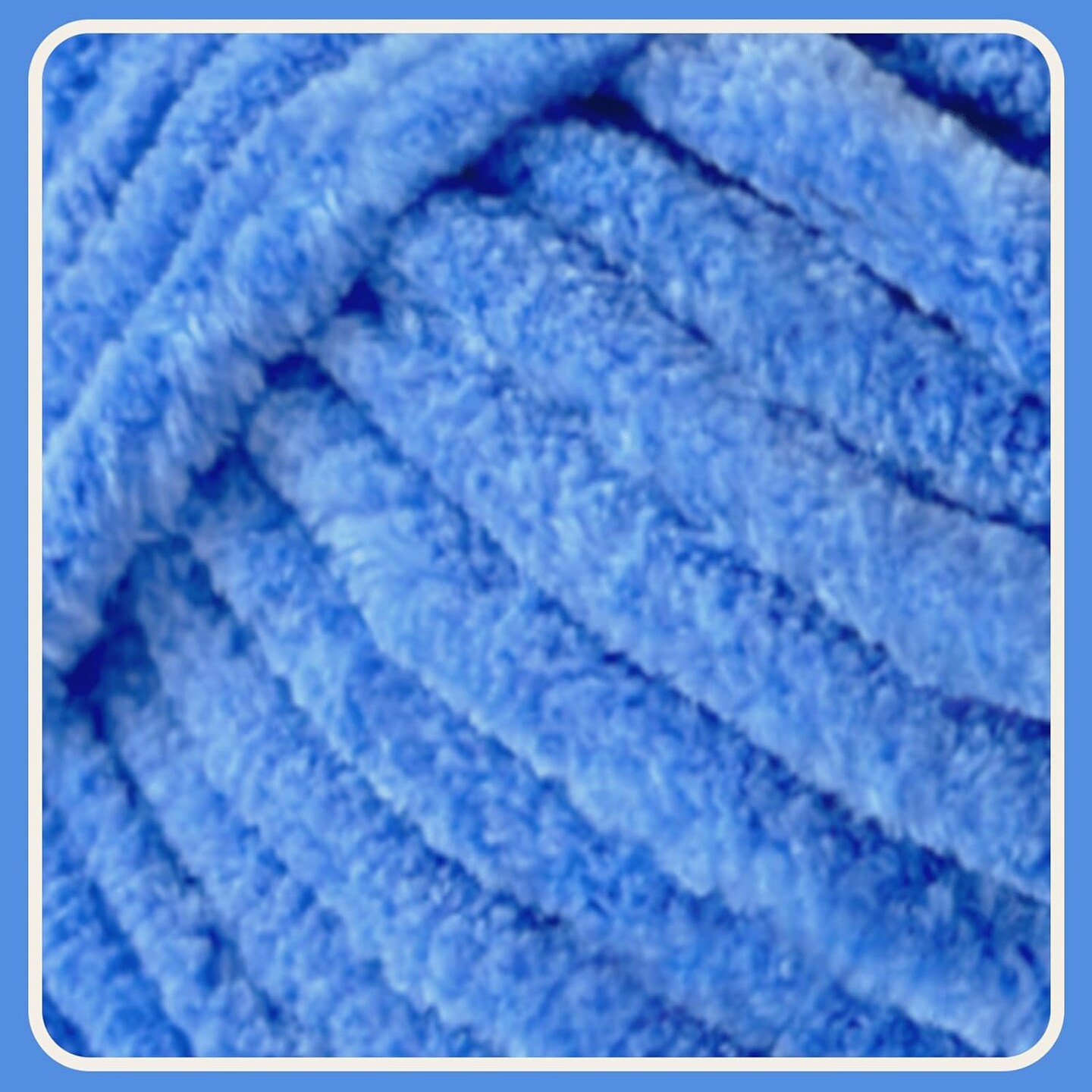 Chenille Yarn for Crocheting and Knitting (Denim Blue, 1 Pack)