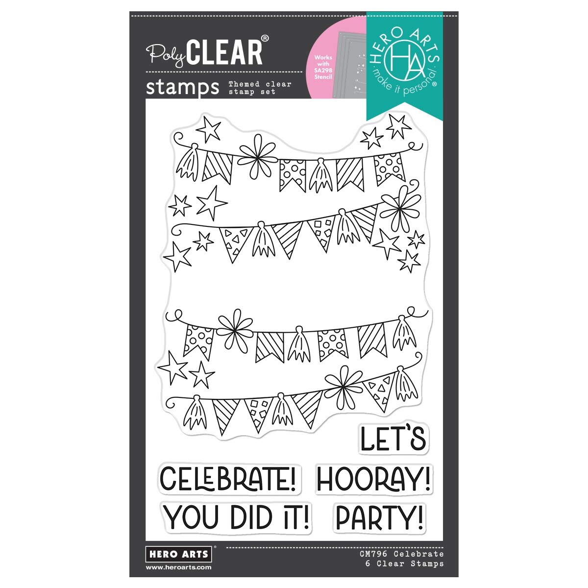 Hero Arts Clear Stamps 4&#x22;X6&#x22;-Celebrate
