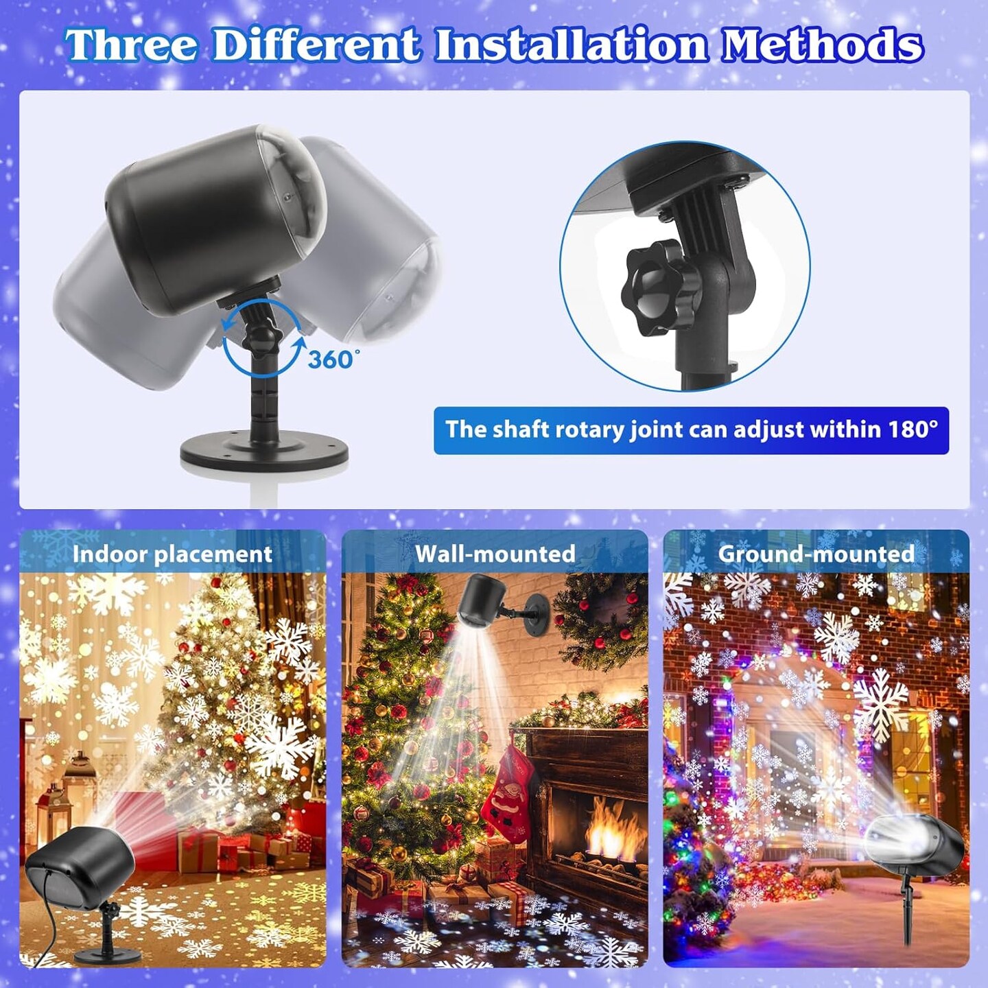 2024 Christmas Snowflake Projector Lights
