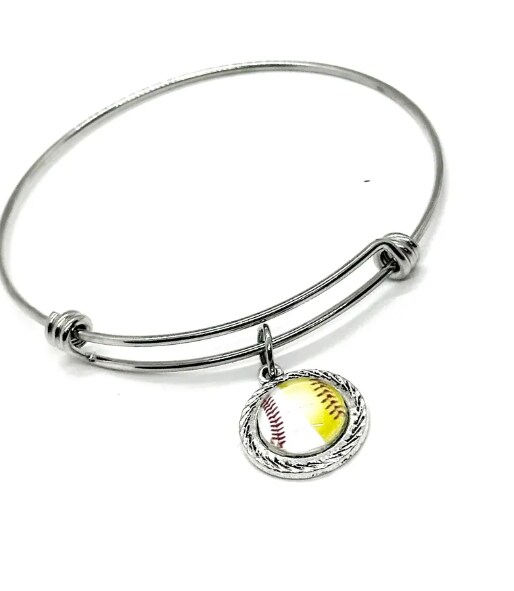 Split Baseball and Softball Charm Bracelet, Mom Gift, Mothers Day