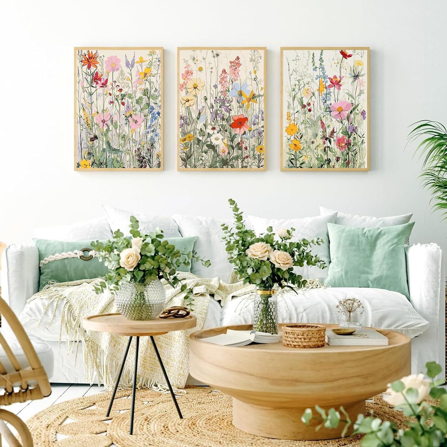 3 Pack Wildflowers Paint by Numbers Kit with Wooden Frame - 8x12 inch (Style 1)