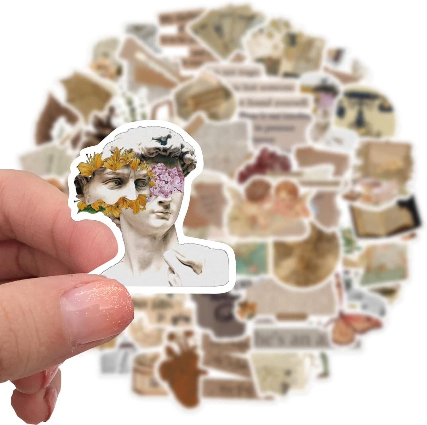 52Pcs Scrapbook Stickers - Vintage