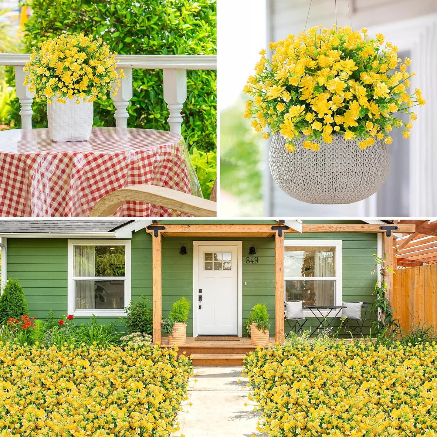20 Bundles Aritificial Flowers for Outdoors Decoration