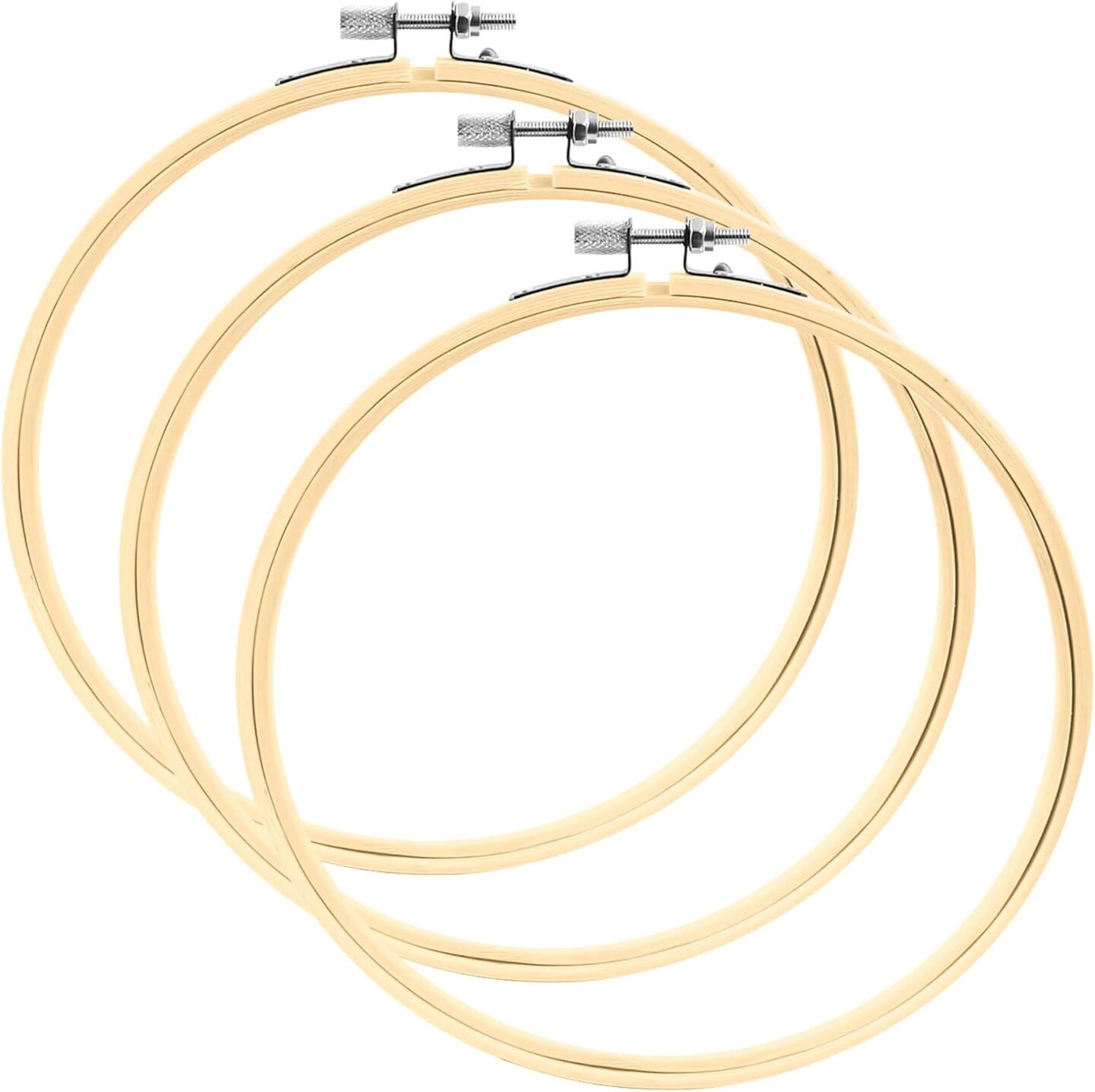 Embroidery Hoops 3 Pack Set: Premium Bamboo Wood Rings,Sizes 5 -10 Inch Diameter, (7")