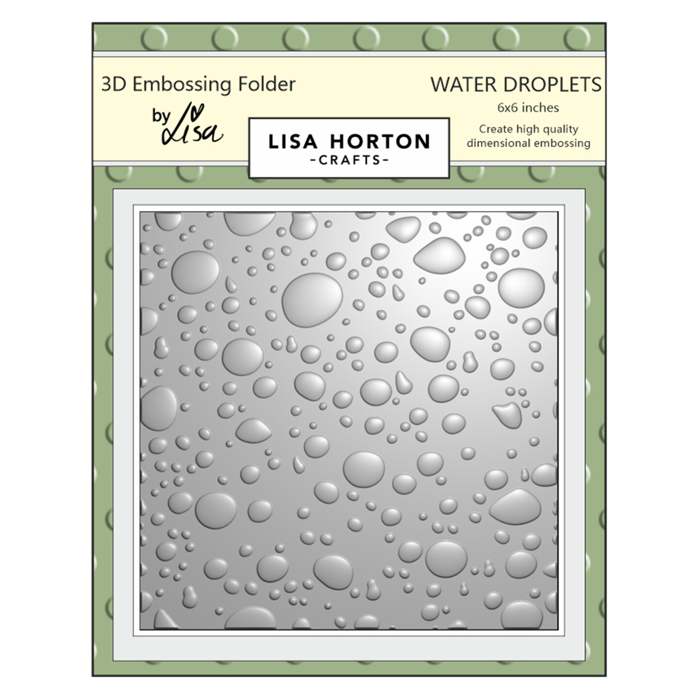 Lisa Horton Crafts Embossing Folder-Water Droplets