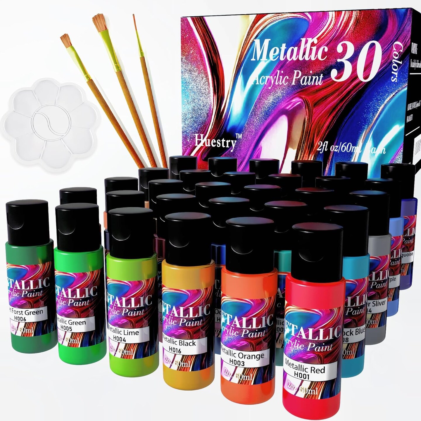 30 Colors Metallic Acrylic Paint Set