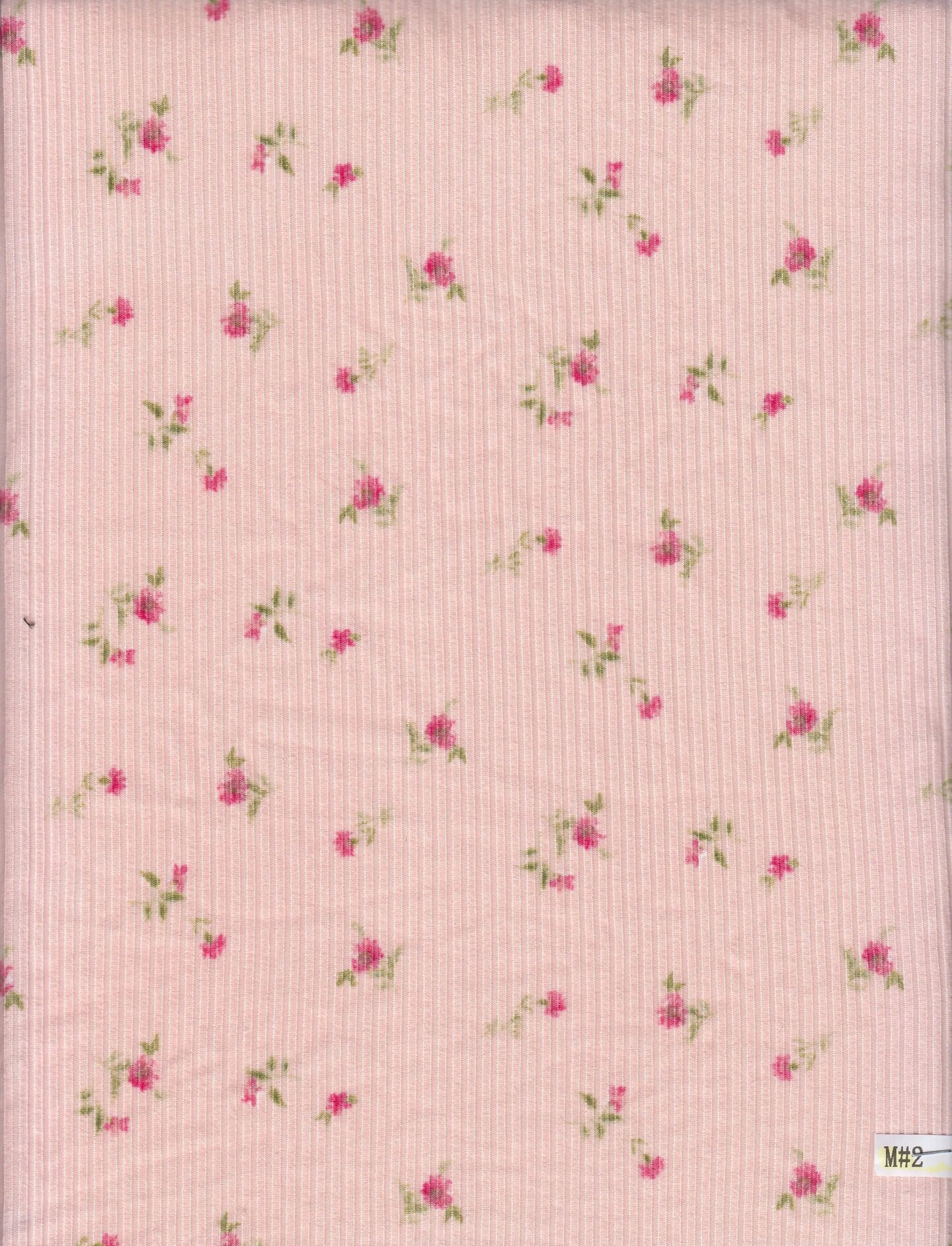 4x2 Yummy Rib Knit Fabric, Small Ditsy Floral Print Stretchy &#x26; Soft 58/60&#x22; Wide