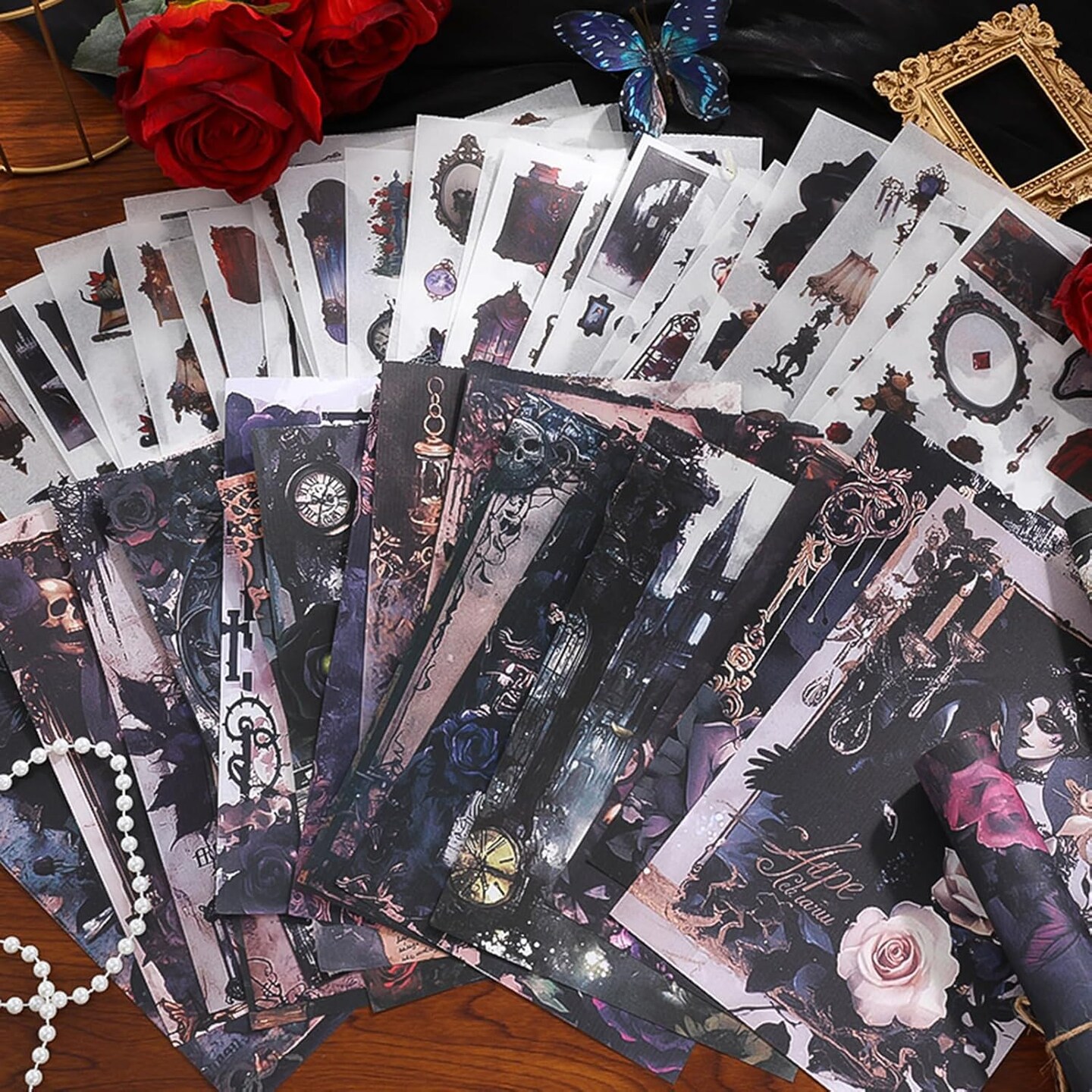 453 PCS Washi Vintage Scrapbook Stickers with 20 Sheets Scrapbook Papers