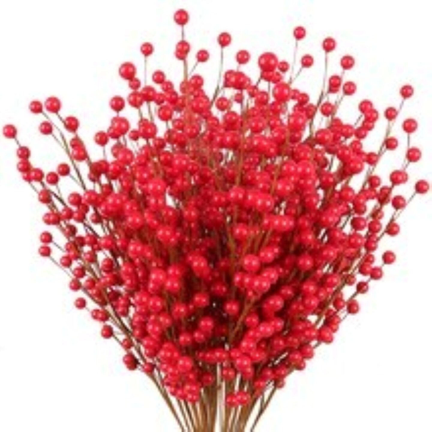 Set of 96 Red Holly Berry Christmas Stems, 17-Inch Decorative Picks for Wreaths, Garlands, and Holiday Centerpieces - 2024 Christmas Collection, Floral Home by Artificial Flowers