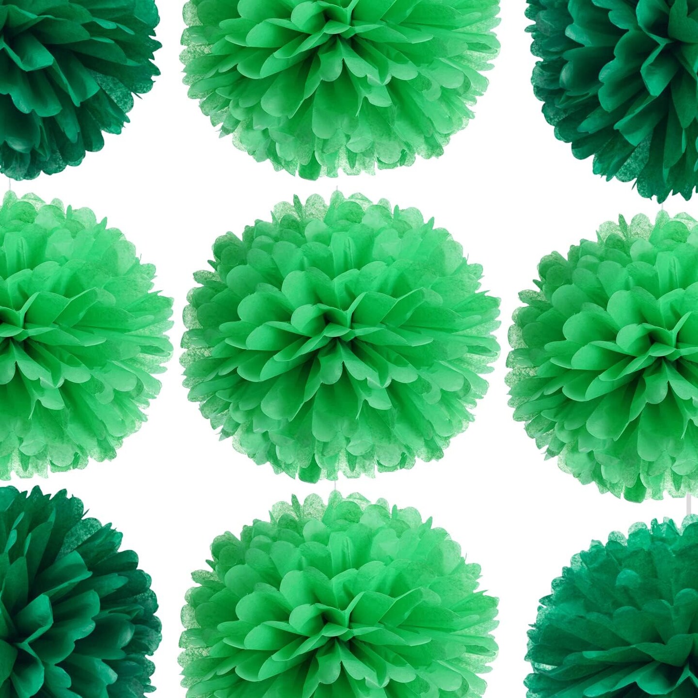 14&#x22; Green Tissue Pom Poms Kit DIY