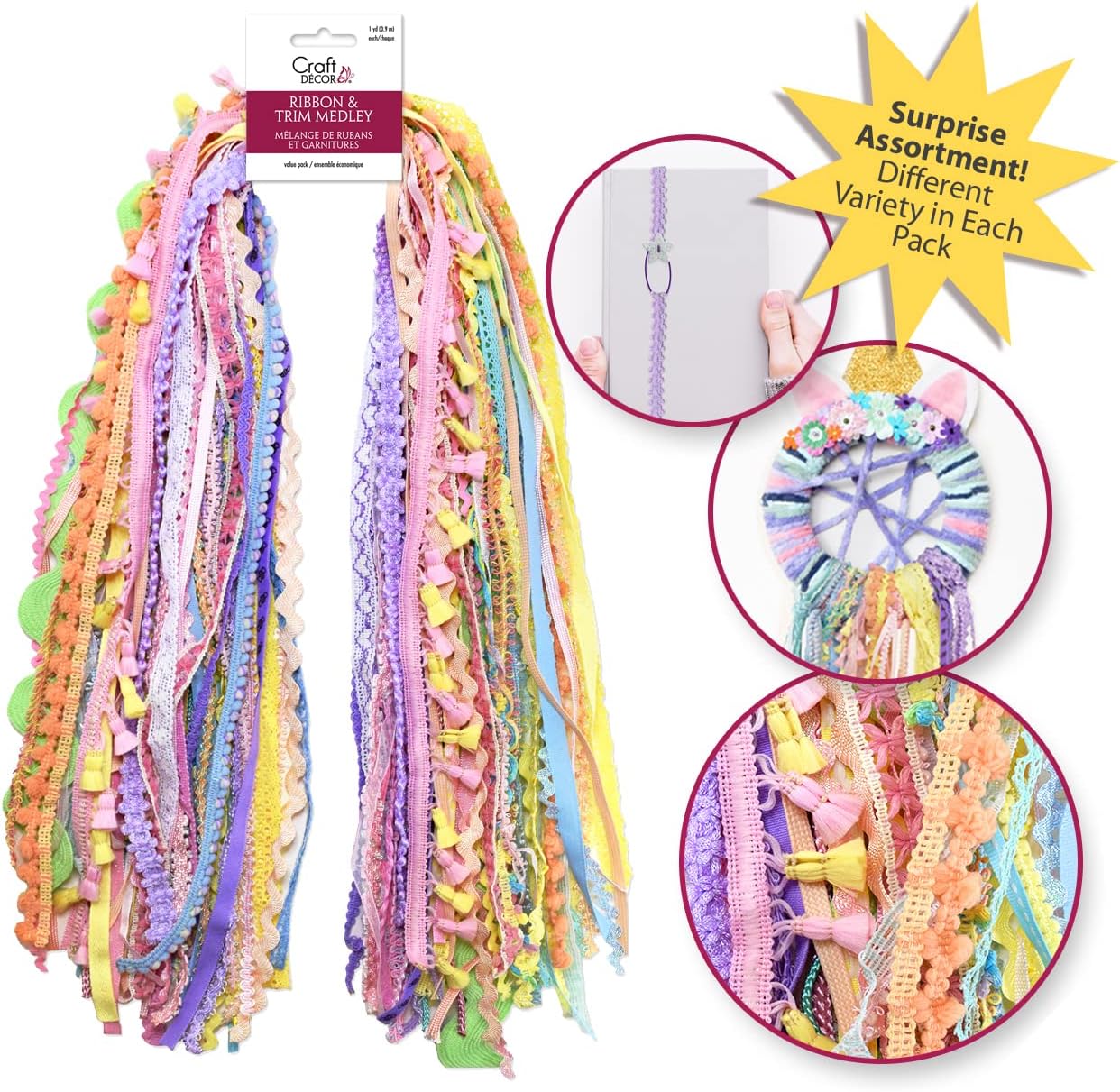 30-Yard Pastel Ribbon Pack for Crafts – Assorted Cute Ribbons for Hair, Sewing, Wrapping, Bow-Making, and Decorative DIY Projects, Bulk Fabric Trim Variety Bundle