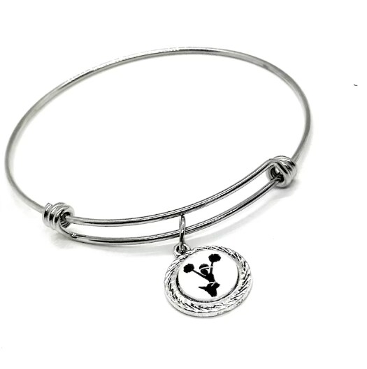 Cheerleader Charm Bracelet, Cheer Mom Gift, Cheer Coach, Pep Squad