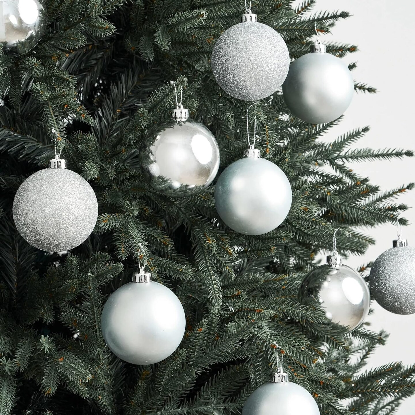 36/72 Pcs Christmas Glitter Ball Ornaments Tree Hanging Decor