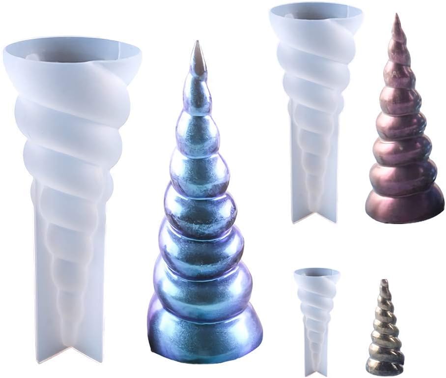 3Pcs/Set 3D Unicorn Horn Silicone Resin Mold(White)