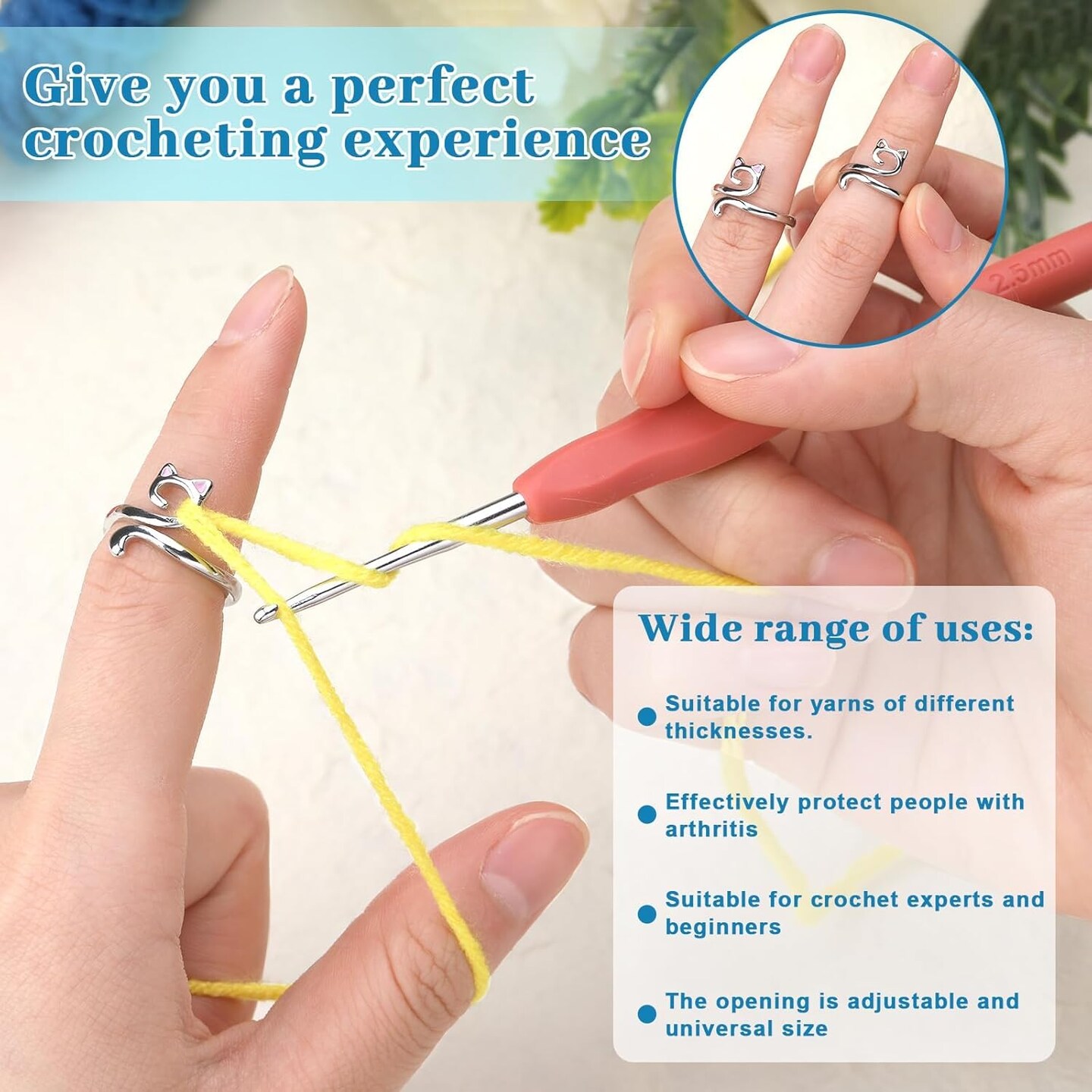 5 Pcs Crochet Ring