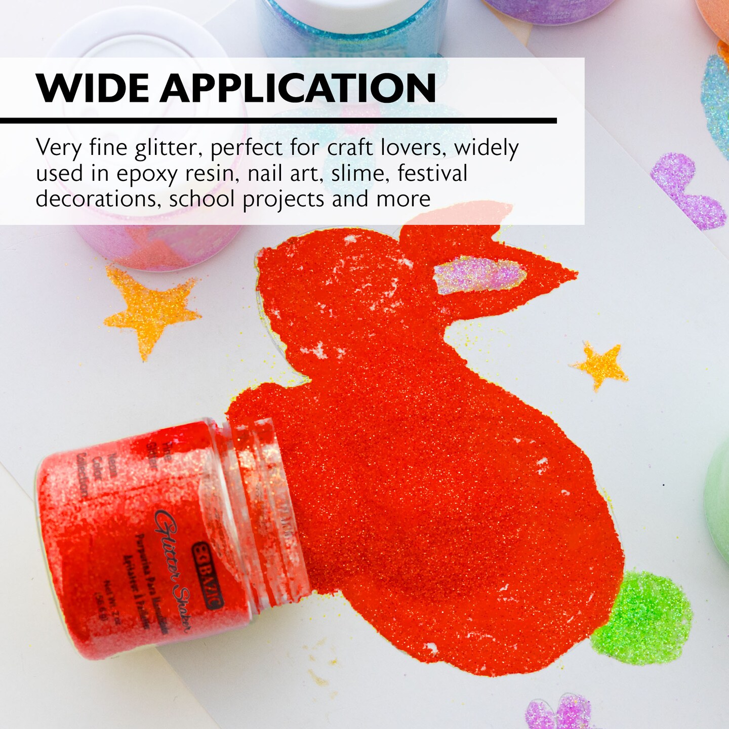BAZIC Glitter Shaker 56.6g / 2 Oz. Primary Color