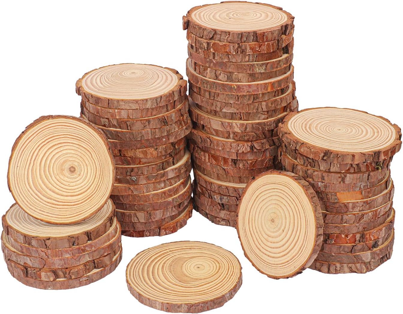 56 PCS Unfinished Wood Slices