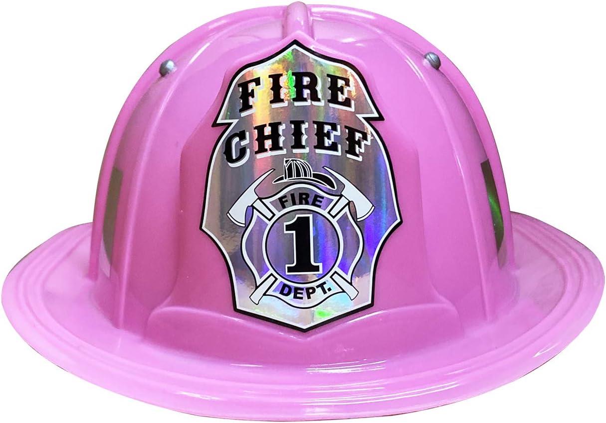 Jr. FIRE HELMET Pink firefighter Girls kids cheif halloween costume accessory