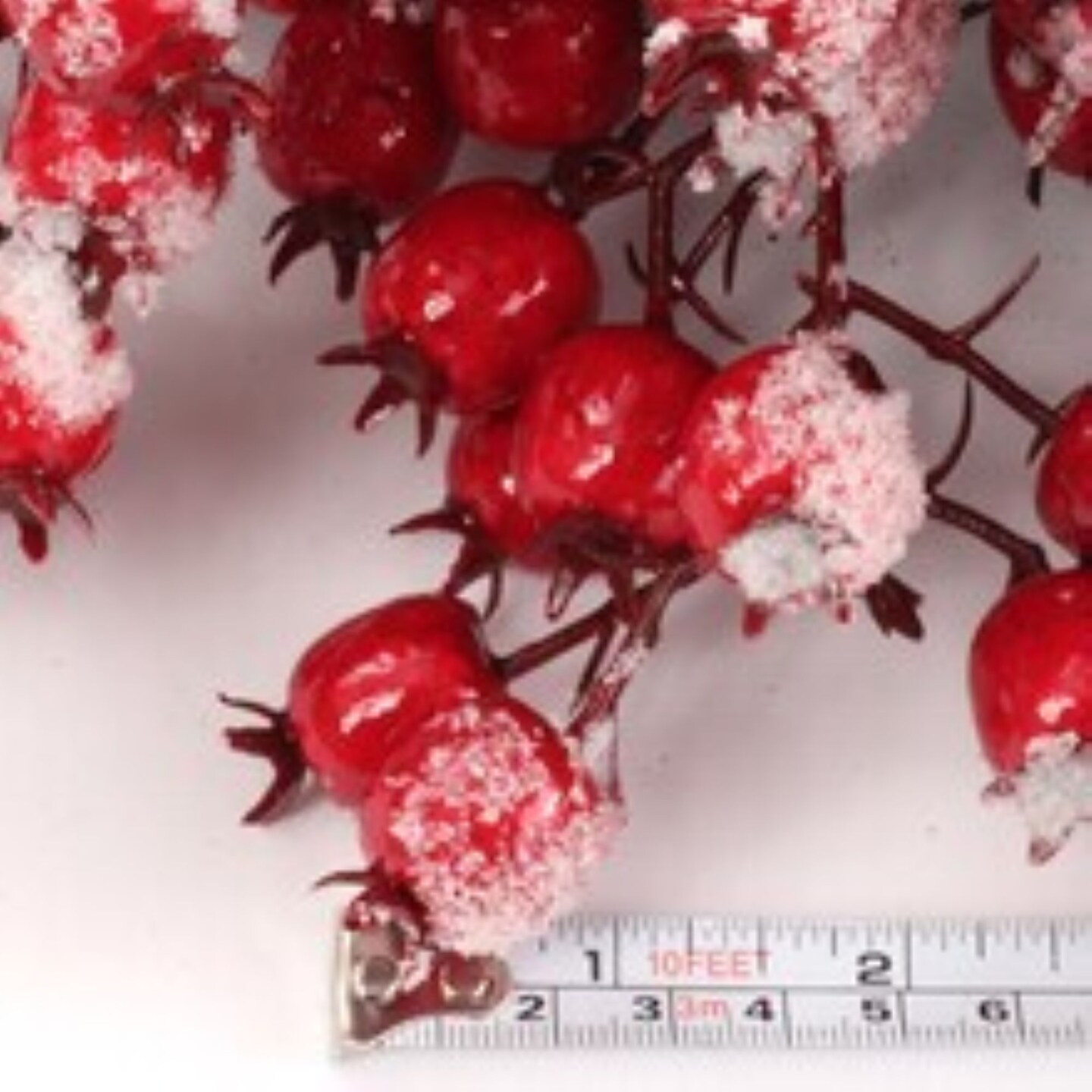 6-Pack 22&#x22; Red Frosted Berry Wreath - 22-Inch Iced Hawthorn Twig Berries Holiday Decorative Winter Christmas Berry Wreaths for Front Door, Fireplace, Mantel, Xmas D&#xE9;cor - Christmas Berry Wreath
