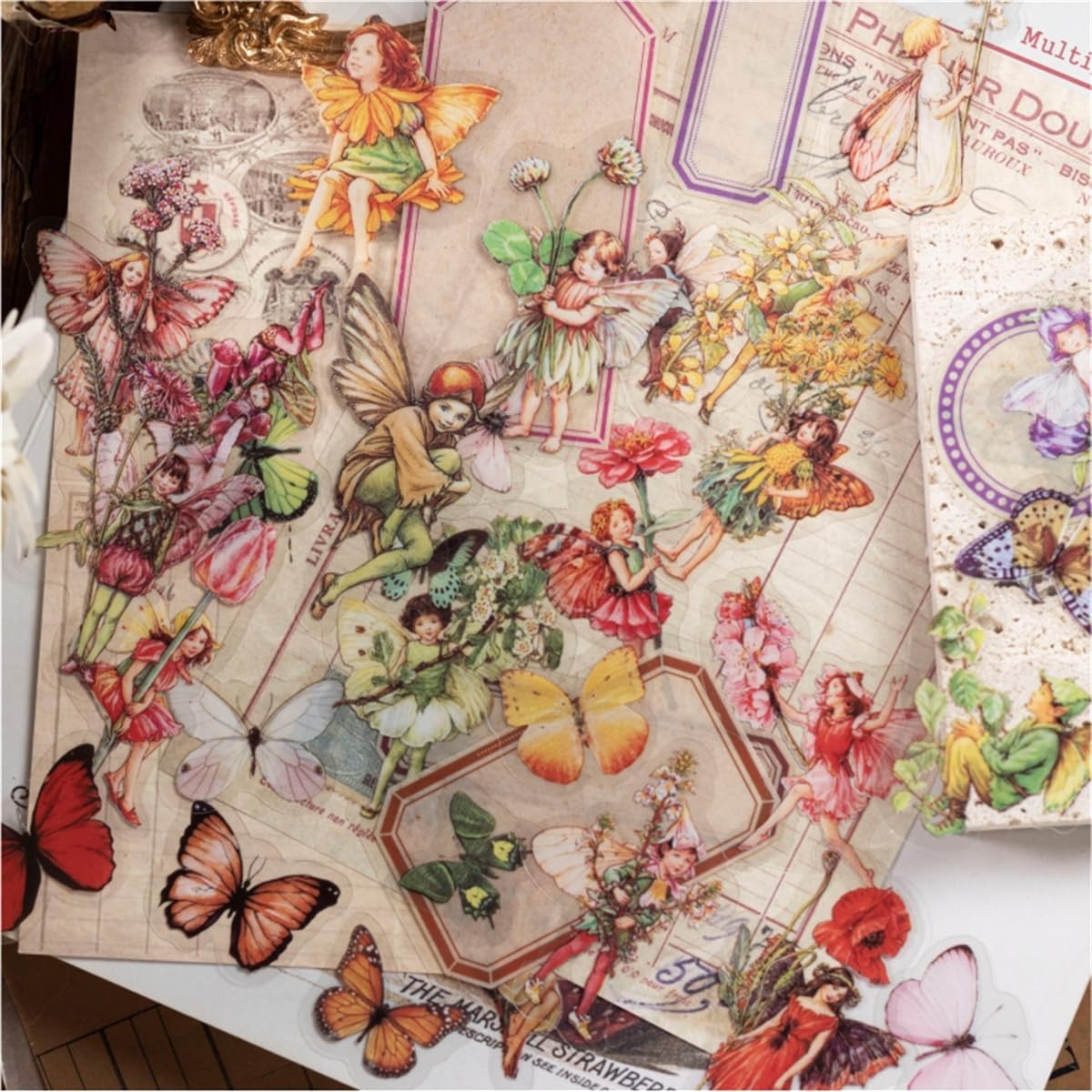 Vintage Flower Fairy Stickers 300Pcs