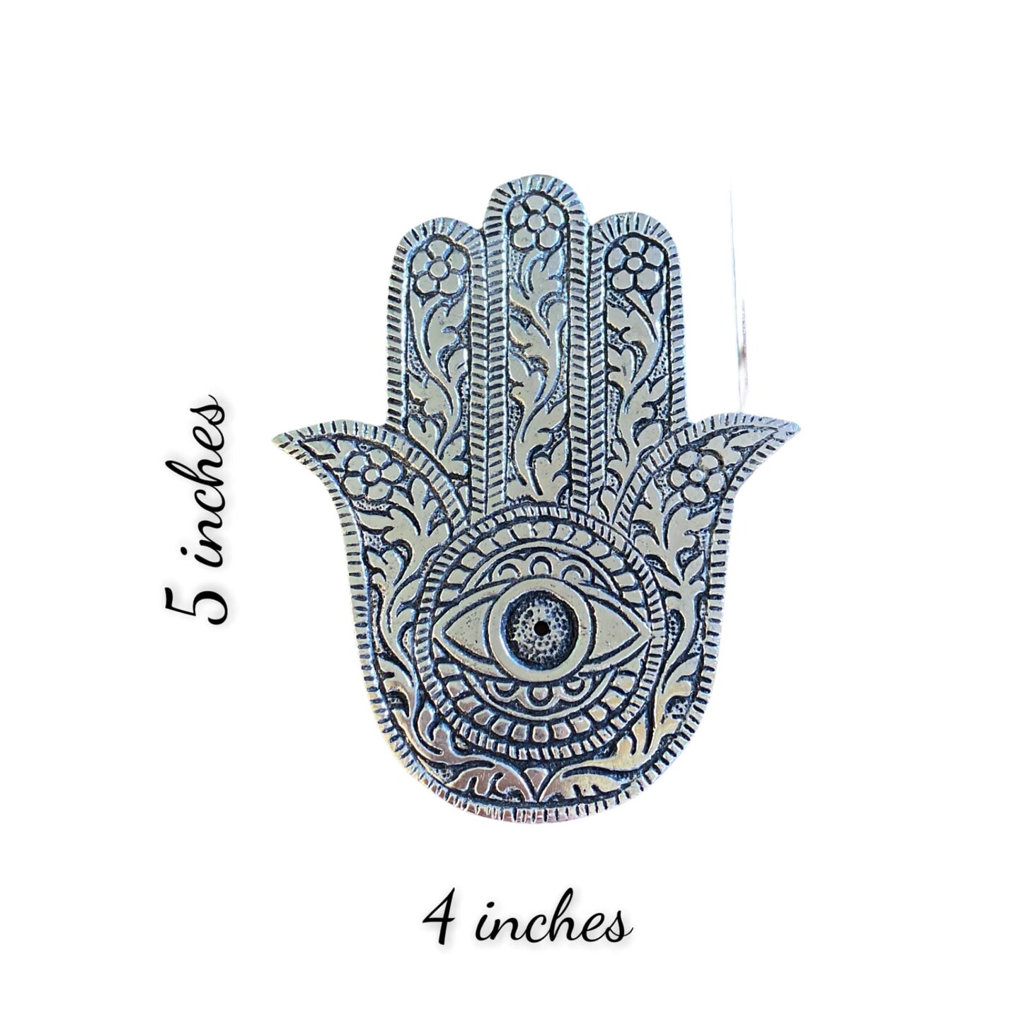 Handshaped Aluminium Silver Incense Stick Holder Agarbatti and Dhoop Ash Catcher Mess Free Incense Burner Tray for Temple Room Decoration Housewarming Gift