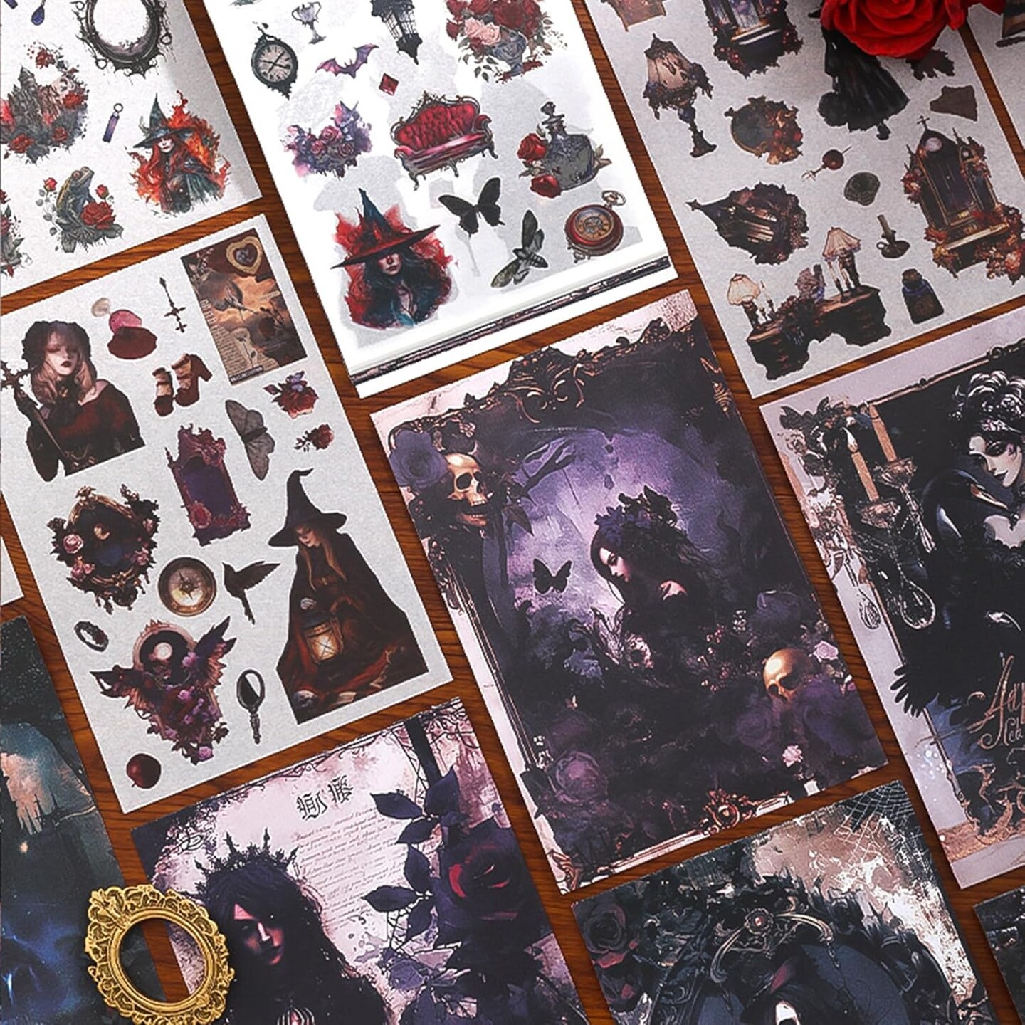 453 PCS Washi Vintage Scrapbook Stickers with 20 Sheets Scrapbook Papers