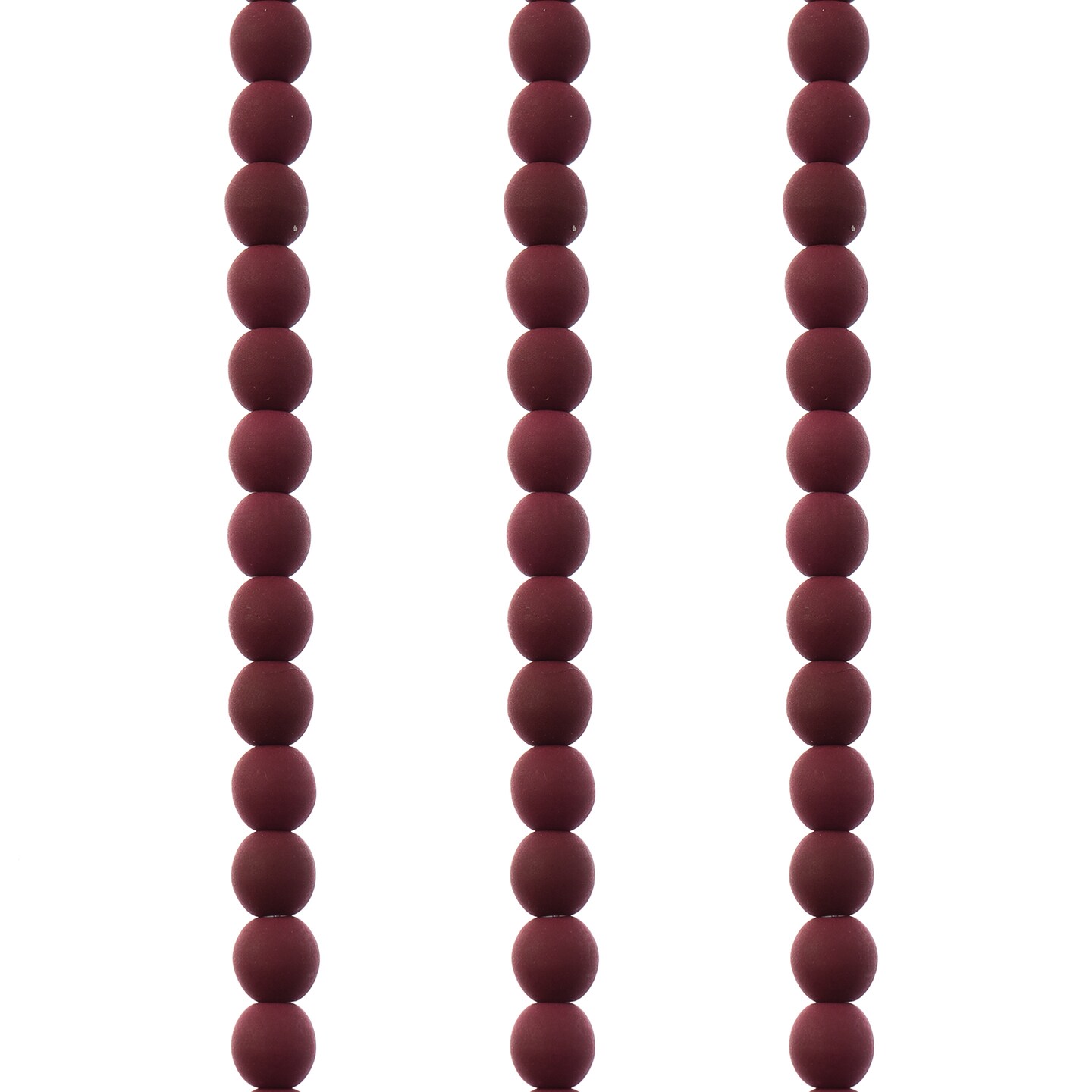 John Bead Czech Glass White Alabaster Velvet Round Bead 3 Strands