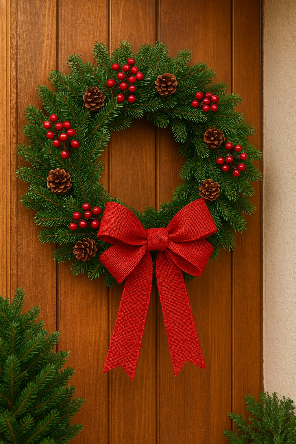 Designer’s Shop WR 63-5165 2.5” x 10 yard Holiday Red Burlap wired edge ribbons