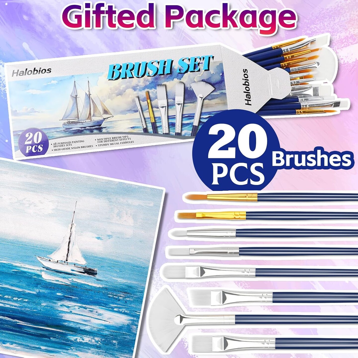 Painting Set Art Supplies, 32 Packs Professional Stretched Canvas for Painting(white)