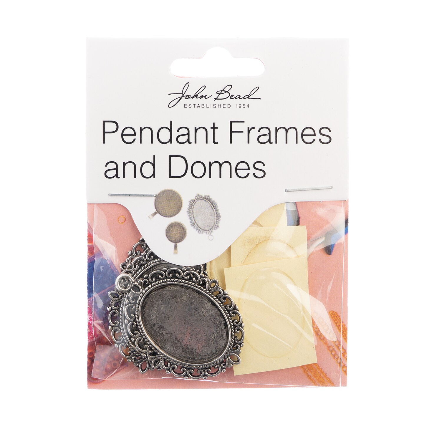 John Bead Must Have Findings 30x38mm Oval Pendant Frame, 3pcs