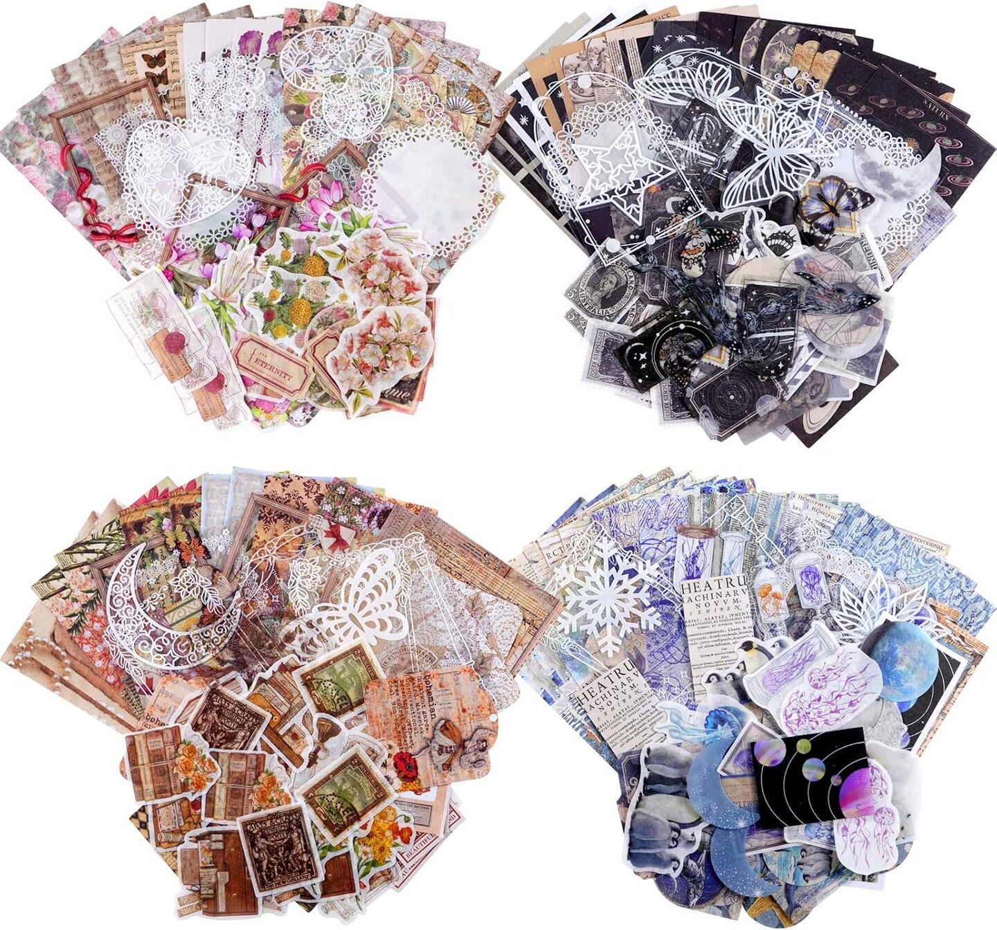 400 Pieces Vintage Scrapbook Stickers - Retro