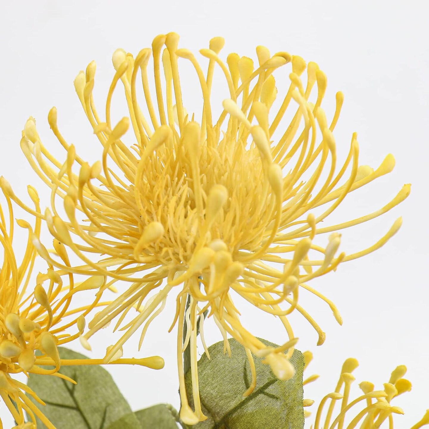 33" Yellow Artificial Mums Flowers Chrysanthemum Flowers 2Pcs Fake Spider (Yellow) 8"D x 8"W x 33.3"H